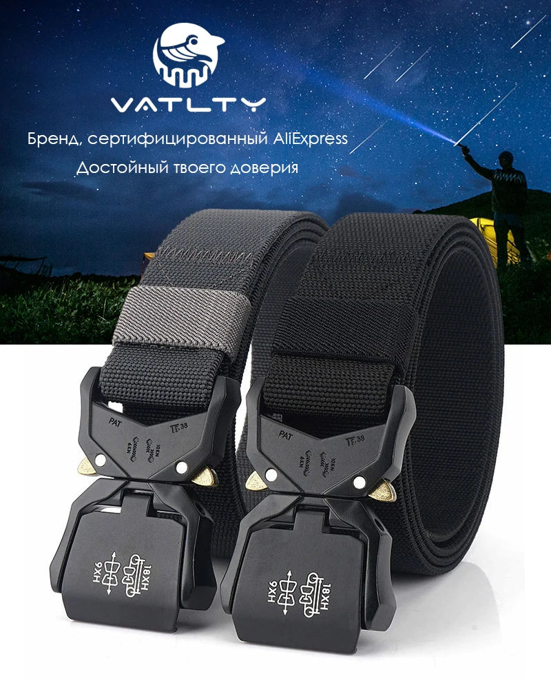 140cm Elastic Belt For Men Aluminum Alloy Quick Release Buckle Strong Nylon Tactical Belt Male Military Accessories