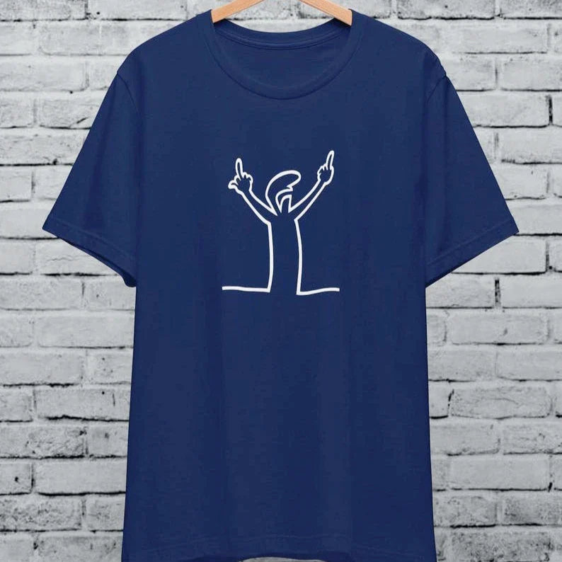 Angry La Linea Unisex T-Shirt for Men Women The Line Osvaldo Vintage Funny Gift 80s Cartoon Summer Casual Comfort Cotton Tees