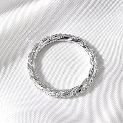 1mm All Real Moissanite Rings for Women Certified Full Diamond Bridal Jewelry 100% S925 Sterling Silver Wedding Bands GRA