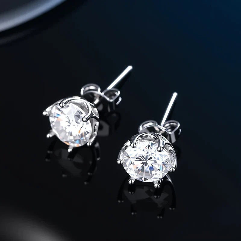 GRA Certificate Promotion 100% Moissanite Earrings for Women Pass Diamond Test Pen Ear Studs 925 Sterling Silver Fine Jewelry