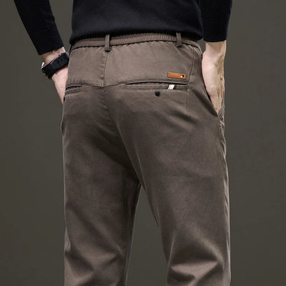Business Straight Men's Pants Fashion Comfortable Brand Lyocell Soft Trousers Classic Simple Regular Solid Color Slim Pants