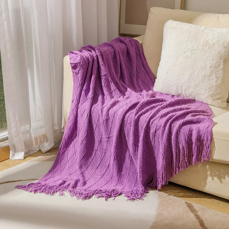 Aesthetic Nordic Plaid Knitted Throw Thread Blankets on the Bed Sofa Throw Travel TV Nap Blankets Soft Towel Bed Plaid Tapestry