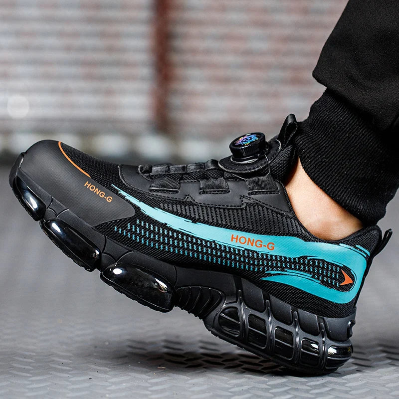 Men's Safety Shoes Air Cushion Protection Safety Boots Fashionable Casual Shoes Breathable Odor Protection Men's Work Shoes