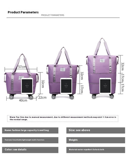 Oxford cloth large capacity travel bag Dry wet separation storage business travel luggage bag Detachable universal wheel