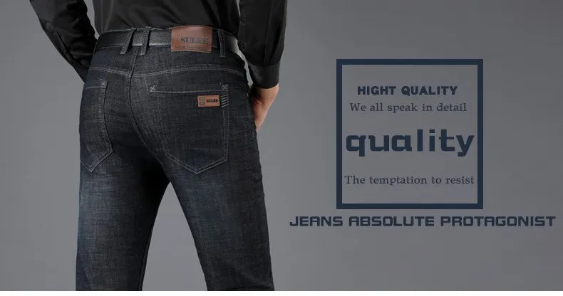 2026 Brand Best Price Comfort Straight Denim Pants Men's Jeans Business Casual Elastic Male High Quality Trousers