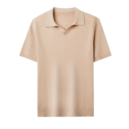 Men's Stretch 100% Cotton Polo Shirt - Pineapple Knit Seagull Collar, Breathable Short Sleeve Tee with Flexible M-4XL 6 Colors