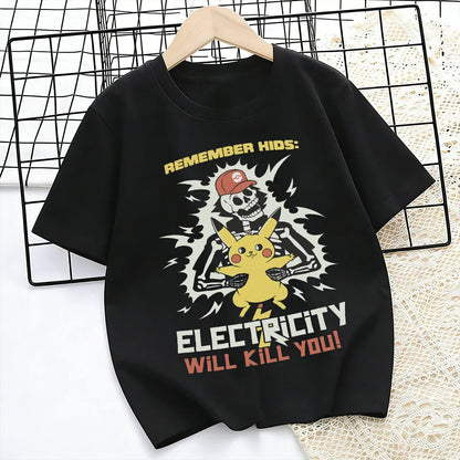 Children's T-shirt Man Women Cotton Casual Short Sleeve Tee Parent-child Clothing 2026 Y2k Summer Fashion Streetwear