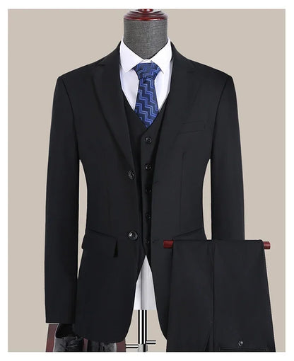 S-7XL Suit New (Blazer+ Vest + Pants) Korean Version of Slim-fit Work Clothes Fashion Business Men Casual Wedding Gentleman Suit