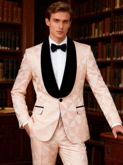 Men's slim-fitting 2-piece suit set, including a luxurious party jacket and pants, perfect for weddings, gatherings, and other f