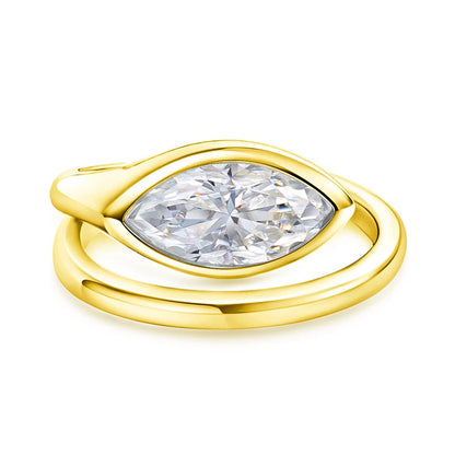 0.5-2CT Marquise Cut Moissanite Rings for Women Lab Diamond Solitaire Wedding Band Girls 925 Sterling Silver Jewelry Fine
