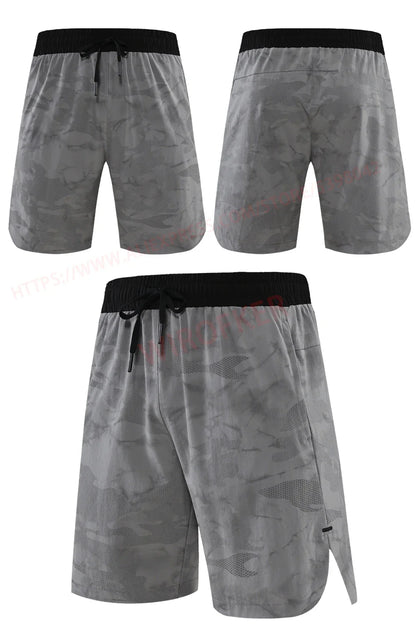 Men Fitness Shorts Quick Dry Sport Shirts Casual Beach Brand Short Camouflage