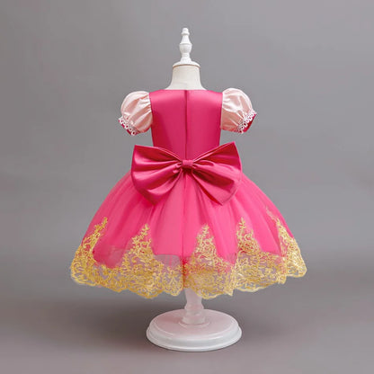 Fashion Girls Rapunzel Dress Up Dresses for Party and Wedding Mesh Lace Girls Dresses Summer Children Girls Party Dresses ASQ03