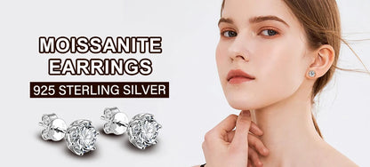 Real Moissanite Jewelry Set 925 Sterling Silver Sparking Beating Heart Diamond Pendants Necklace Hoop Earrings For Women Gift