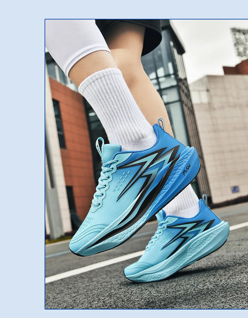 Tênis de Corrida Masculino Tênis Esportivo Especializado para Maratona Respirável Leve com Placa de Carbono Tênis Esportivo Feminino Moderno Feminino