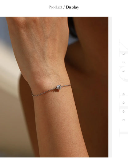 D Color Moissanite 925 Sterling Silver Luxury Lab Diamond Water Drop Link Chain Bracelet For Women Wedding Fine Jewelry