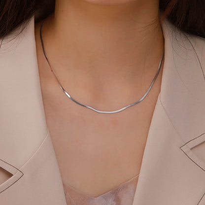 Stainless Steel Snake Chain Necklace for Women Men Gold Color Herringbone Choker Neck Chains 2026 Trend Jewelry Gift Hot