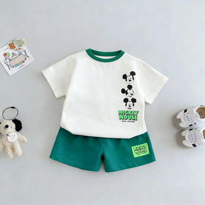 T-shirt Shorts Boy's 2pc/set Kids Summer Clothing Cartoon Fashion Children Short Sleeved Suit Toddler Costume Sets