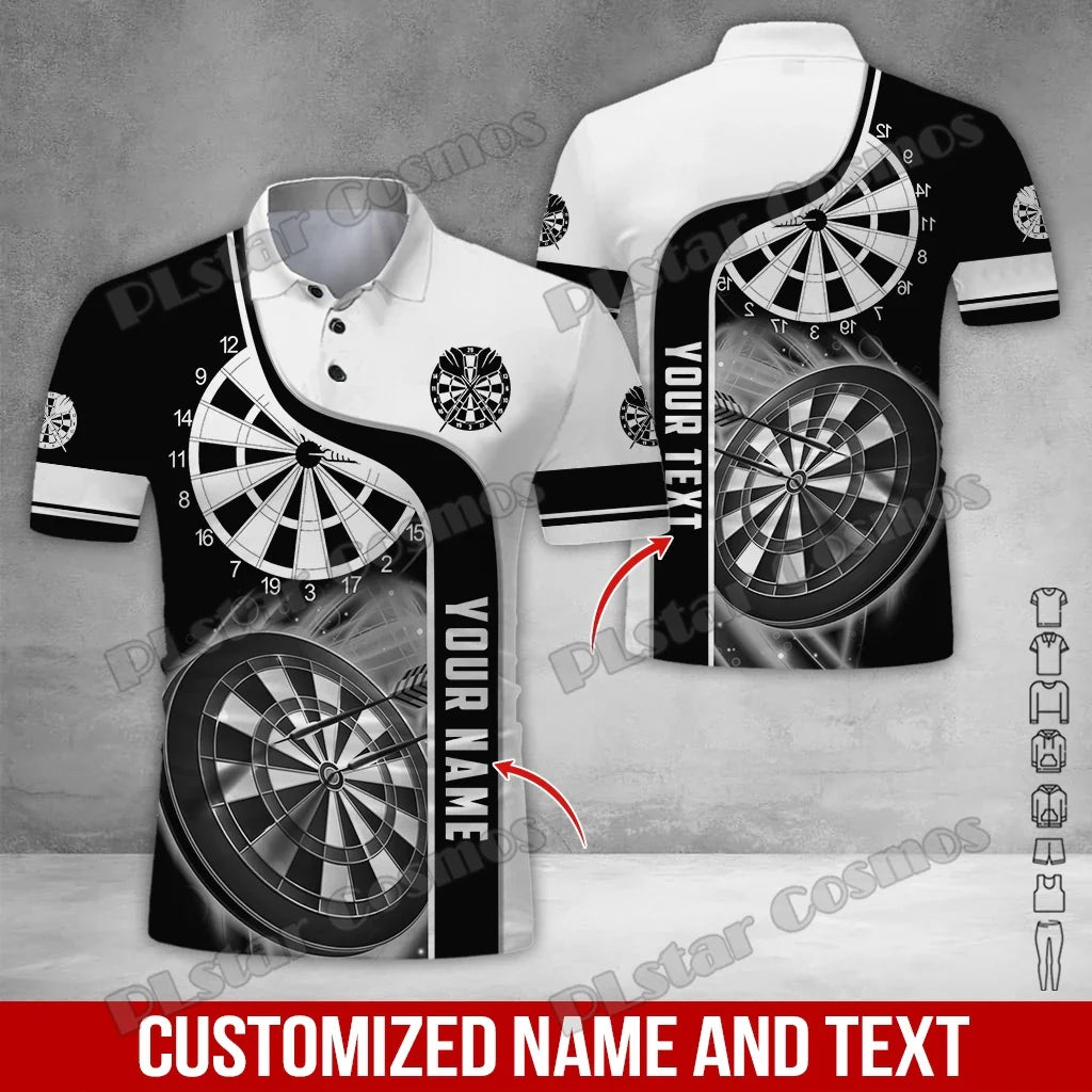 PLstar Cosmos Darts Team Custom Name 3D All Over Printed Premium Men's Polo Shirt Summer Street Casual Short sleeve shirt WK62