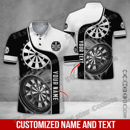 PLstar Cosmos Darts Team Custom Name 3D All Over Printed Premium Men's Polo Shirt Summer Street Casual Short sleeve shirt WK62