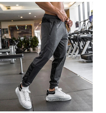High Quality Camouflage Sweatpants Men Gym Fitness Sports Trousers Running Trackpants Elastic Dry Fit Zipper Pockets Long Pants