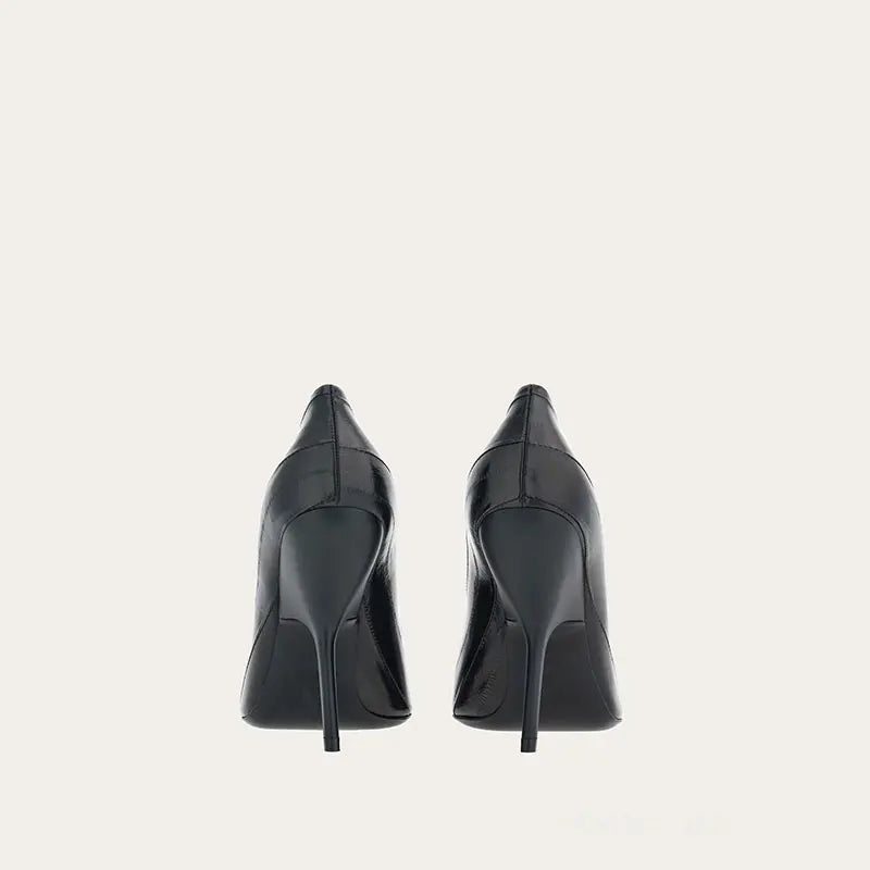 Brand Fashion Show Silvery 9cm High Heel Spring Autumn New Irregular Heels Black Red Pointed Sexy Women's Single Shoes Size 43