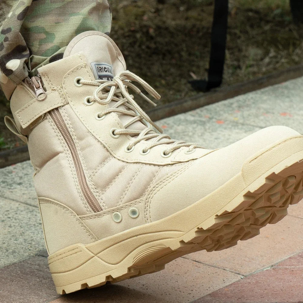 Men's Steel Toe Boots Outdoor Tactical Hiking Desert Boots Men Stab-proof Smashing Work Safty Shoes Wear Protection Shoes