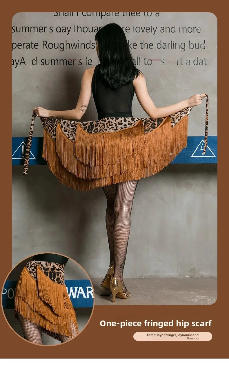 Adult Women's Latin Dance Practice Costume Skirt ter Ne Svel High Waist A-Line Long Dr Irregular Square Dance A...