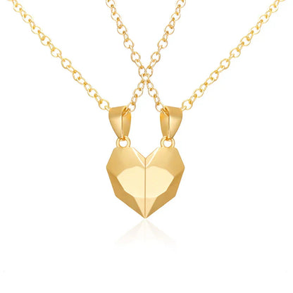 Good Simple Quality Couple Pendant Necklace Electrocardiogram,Magnetic Heart,Pendant Splicing Necklace Valentine's Day Gift