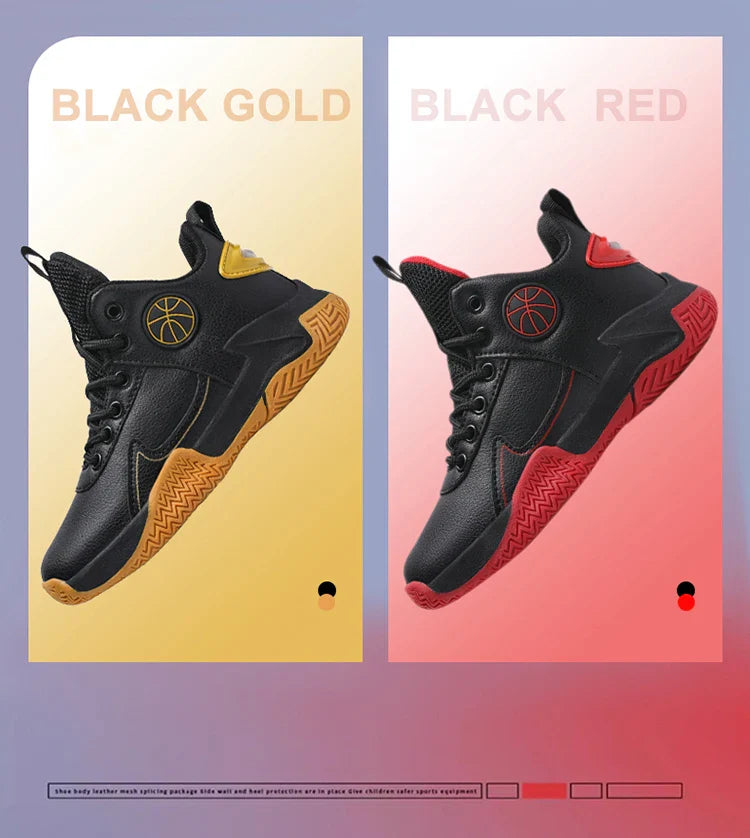 New Children's Casual Sneakers Fashion Black Kids Shoes Basketball Leather Sneakers For Boy Sports Tenis Size 31-40