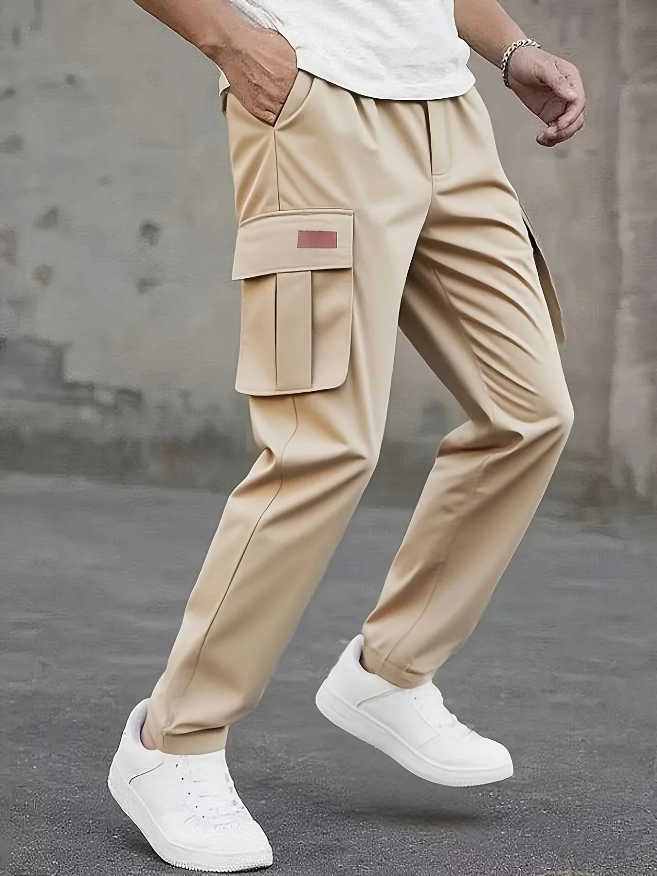 American style high street multi pocket workwear pants for men's new trendy loose straight leg versatile casual long pants