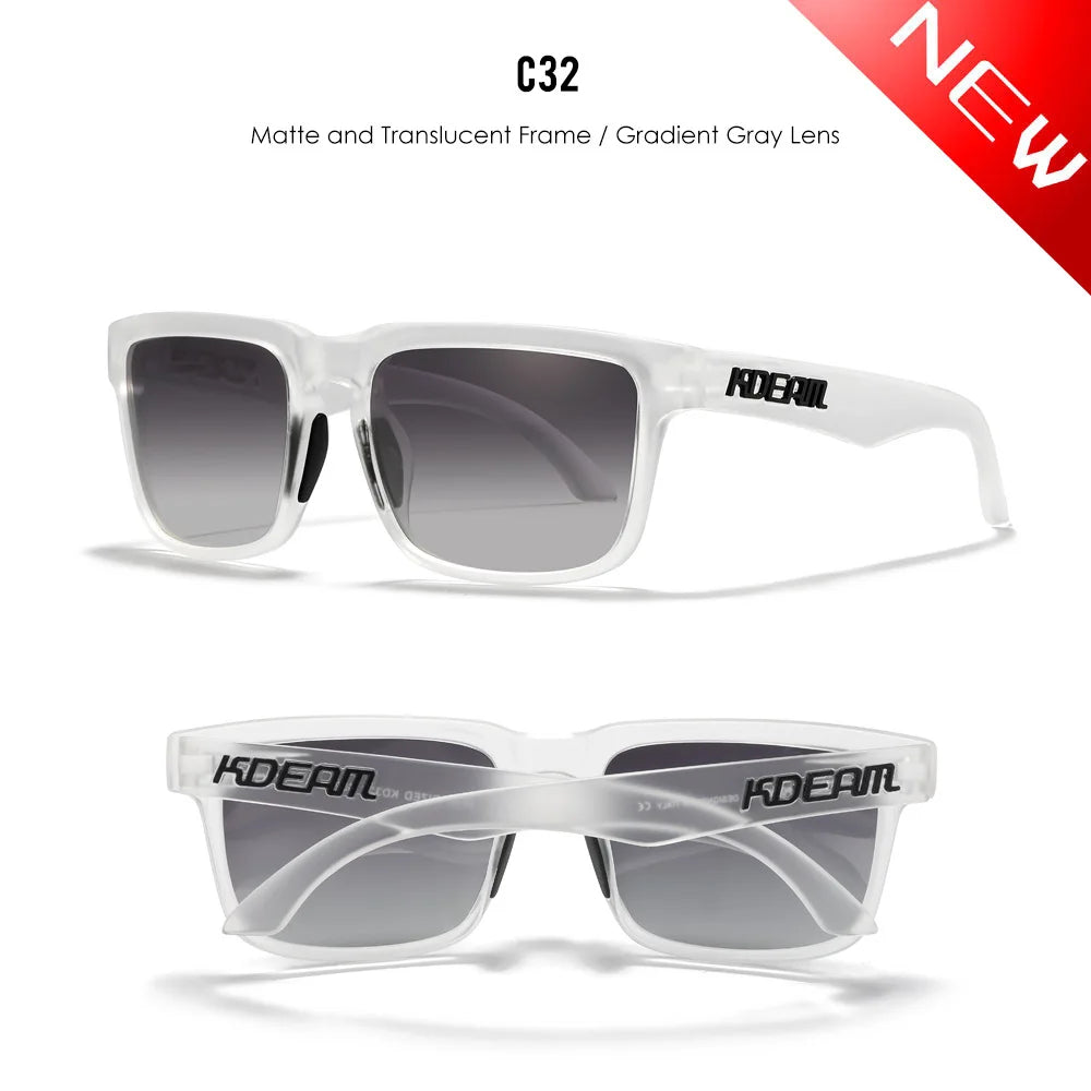 Sunglasses for Men Transparent Gray Frame Fashion Unisex Outdoor