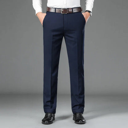 Spring Summer Suit Pants Men Smart Casual Solid Color Dress Pants Classic Straight Fashion Office Suit Trousers Mens Clothing