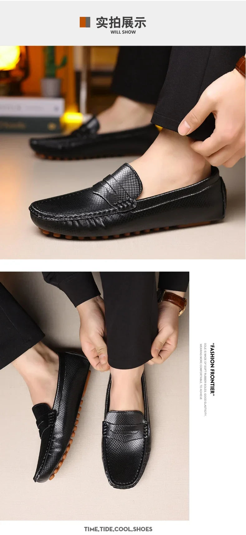 Mocassins Masculinos de Couro Azul de Luxo Moda Casual Confortável para Homens Designer Sapatos Slip-on Planos Masculinos zapatos hombre