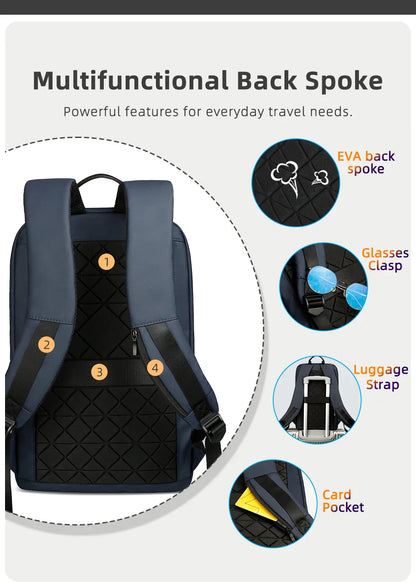 Slim Backpack For Men 15.6 Inch Laptop Bags Waterproof Minimalist Business Backpack With USB Charging Casual Travel Work Bag