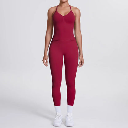 2 Piece Yoga Clothes Women Tracksuit Athletic Wear Pilates Fitness Suit Gym Workout Push Up Clothes Sports Bra Leggings Suit
