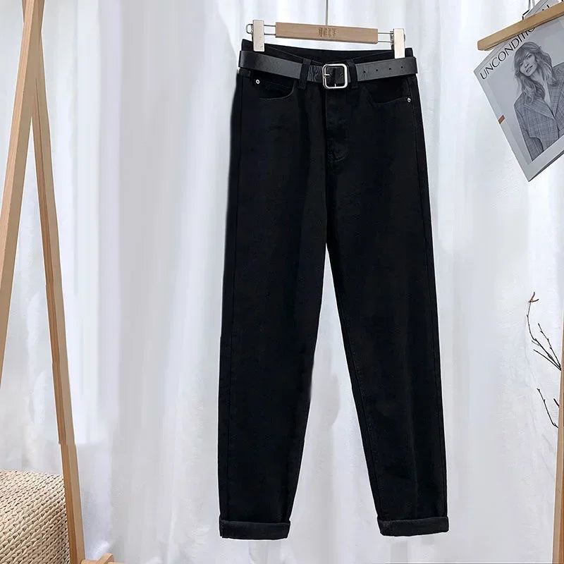 Jeans For Women Clothes Distressed Denim Cotton Pants High Waist Straight Loose Harem Trousers Female Clothes Aesthetic Jeans