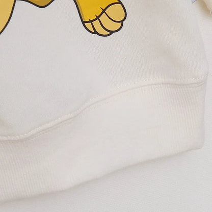 Sweatshirt King of the Jungle Simba Cartoon Print Embroidery Women O-Neck Pullover FleeceJumper Tops