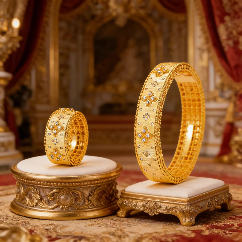 Luxury African Bangle Ring Sets Fashion Dubai Bridal Jewelry Sets For Women Wedding brincos para as mulheres 2024