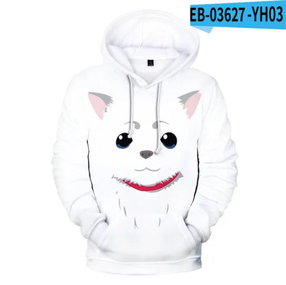 New Anime GINTAMA Sakata Gintoki Hoodie Autumn Winter Thick Hoodies Silver Soul Hooded Jacket Men/Women Leisure Sweatshirt Coat