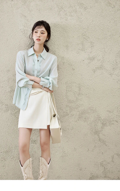 Short Skirt Women 2025 Spring Summer Solid A-line High Waist Slim Skirts Female New Fashion Versatile Clothing MXE12B0655