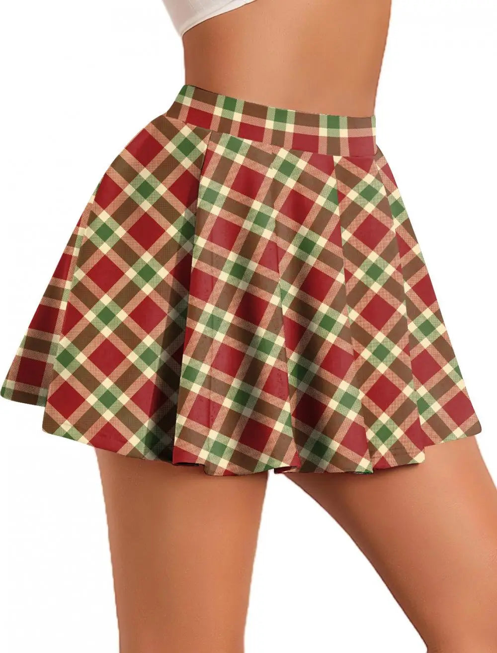 Retro Plaid Pleated Skirts Skirt Y2K Streetwear Vintage School Uniform A-Line Gym Student Short Skirt Girl Xmas Dress Up
