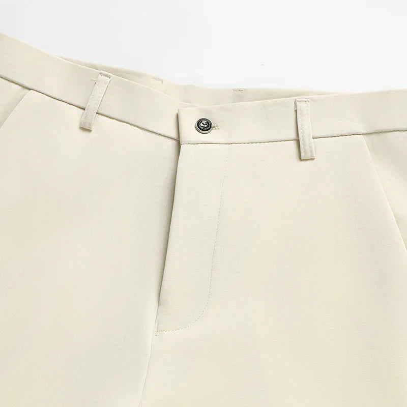 29-42 Men's Summer Pants Thin Straight Stretch Casual Pants with No Trace No Ironing Fabric Silky and Cool Feeling