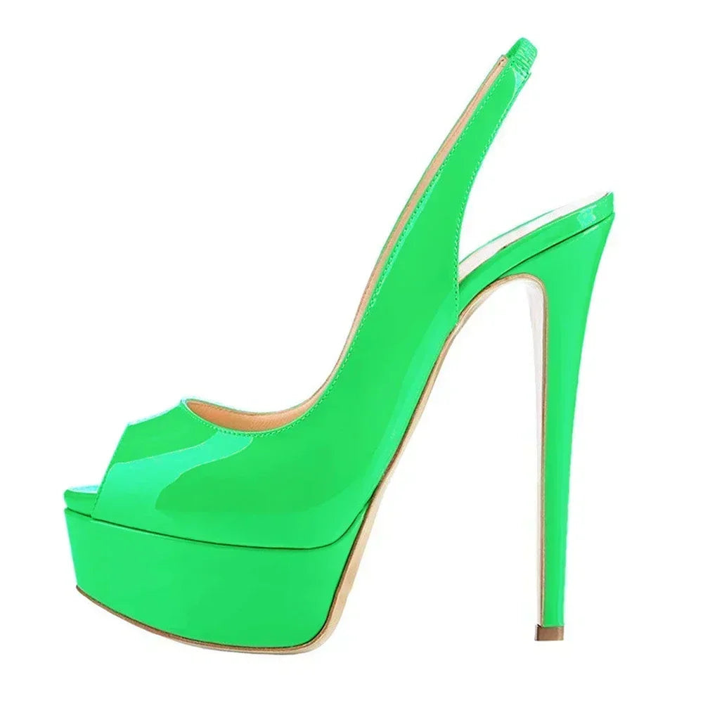 Women Sandals Sexy Pumps 14CM Platform Stripper High Heels Open Toe Stilettos Gladiator Party Dress Wedding Shoes Large Size 44