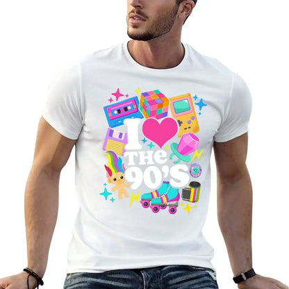 I Love The 90's Retro 90s Costume T-Shirt anime figures summer clothes blue archive mens t shirt