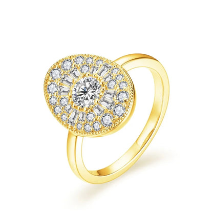 Full Moissanite Ring for Women Soild S925 Silver Round Cut Lab Diamond Engagement Fine Jewelry Gifts With Certificed