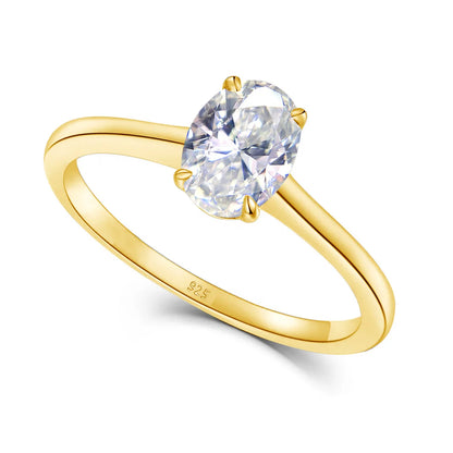 Certified Oval Moissanite Ring 1 Carat 5*7mm Brilliant Stone Solid Sterling Silver 925 Wedding Jewelry For Woman Gift