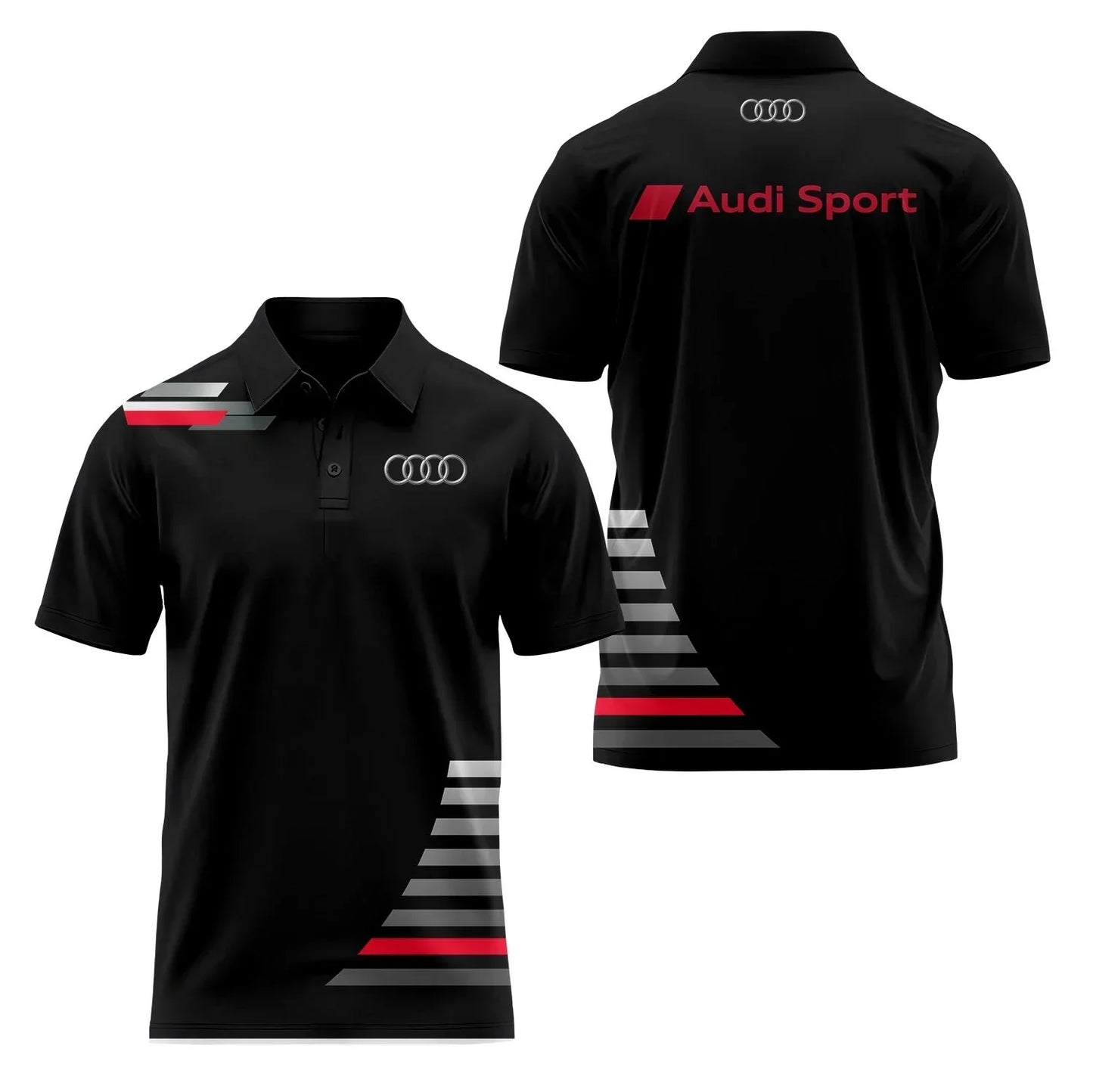 Short-Sleeved Polo Shirt 3D Printed 4S Fast Dry Sport Collar T-Shirt for Store Staff Fashionable