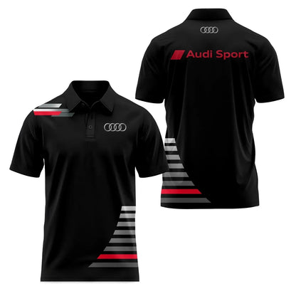 Short-Sleeved Polo Shirt 3D Printed 4S Fast Dry Sport Collar T-Shirt for Store Staff Fashionable
