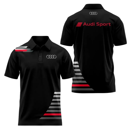 Short-Sleeved Polo Shirt 3D Printed 4S Fast Dry Sport Collar T-Shirt for Store Staff Fashionable