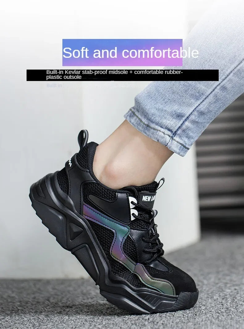 Indestructible Steel Toe Safety Shoes Lightweight Breathable Anti Smashing Puncture Proof Work Boots Protective Sneakers for Men